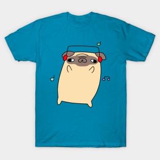 Dancing Headphones Pug T-Shirt